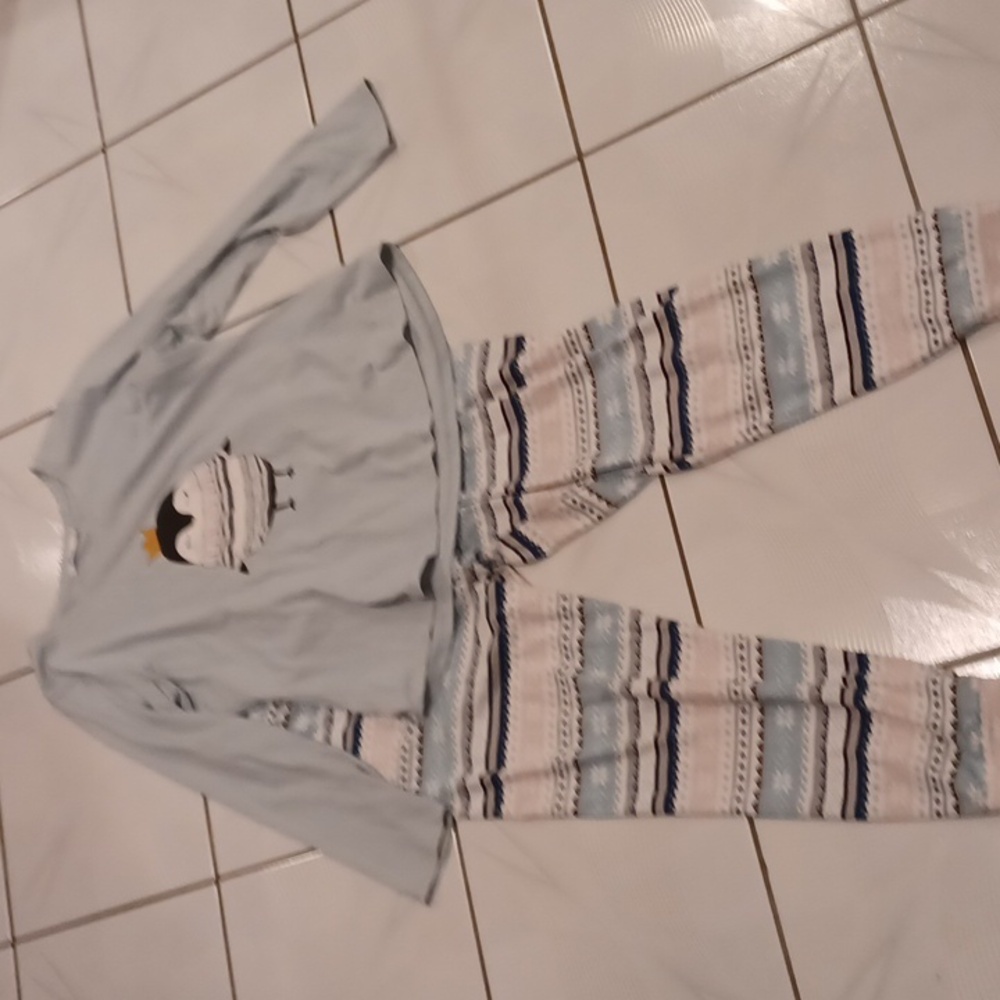 4/$40 Blue Penguin Pajama Set - Size Large